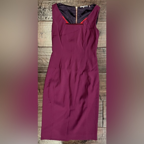 Elie Tahari Sheath Dress Matasha Size 0 Color: Purple/Plum - Picture 4 of 7